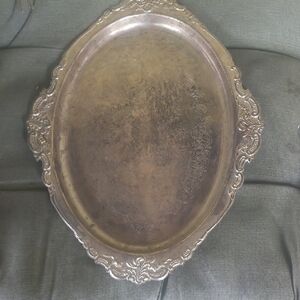 Elegant Silver Oval Serving Tray